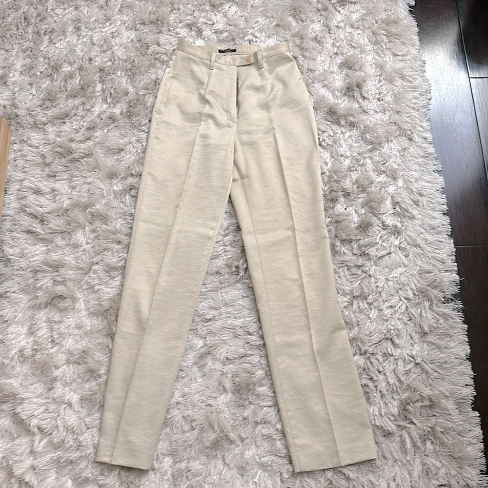 Sisley Italian sand color high waist tuxedo pant
